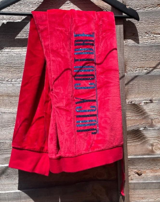 Juicy Couture Red Velour Sweatpants